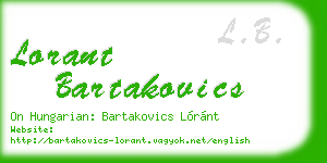 lorant bartakovics business card