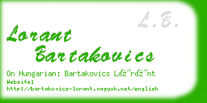 lorant bartakovics business card